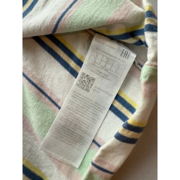 Guess Originals Shirt Mens Medium Green Striped Embroidered Logo Tee  Y2K - Picture 4 of 5